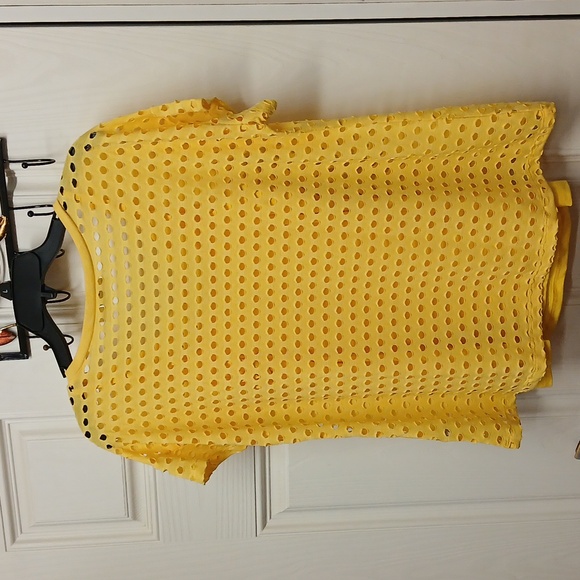 Cato Yellow Cap-Sleeved Cropped Blouse - Picture 4 of 4